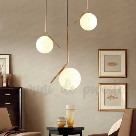 Candelabru Moon Liniar Gold, 3 surse de iluminare